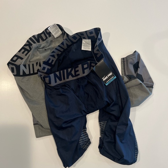 TWO Mens Nike Pro Max 3/4 compression tights XL - Picture 4 of 4
